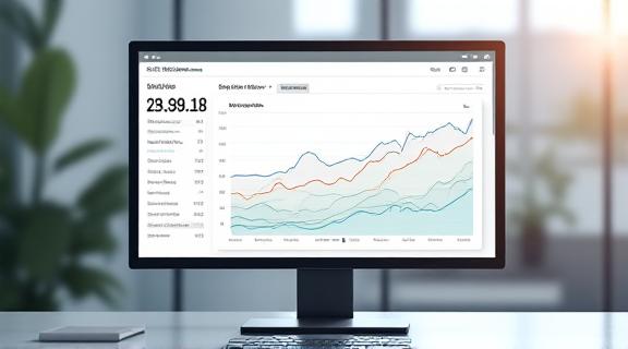 A clean, modern dashboard interface showing growth trends and data visualisations